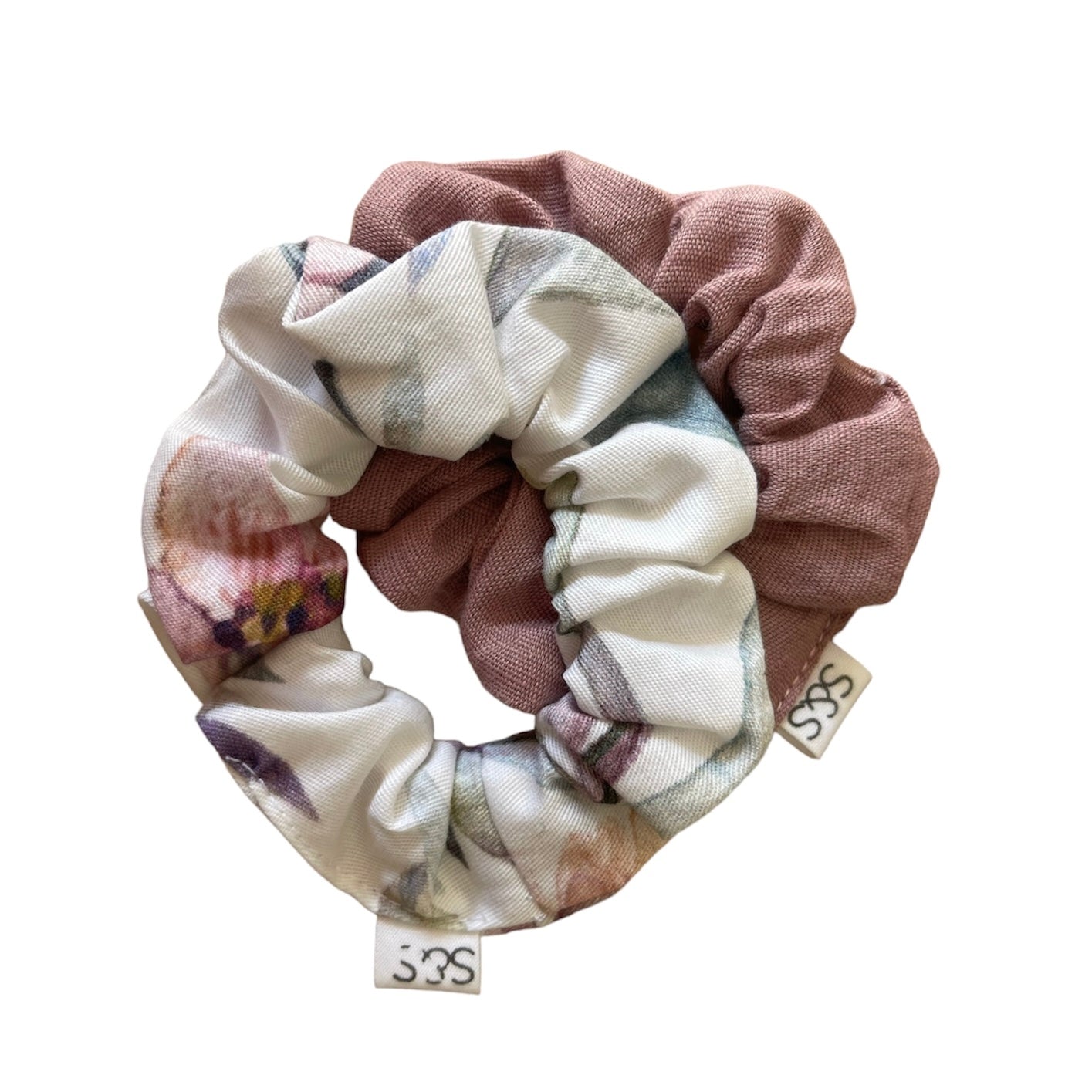 Scrunchie 2 Pack | Mauve/Floral