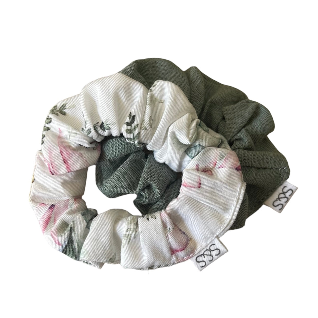 Scrunchie 2 Pack | Green/Floral