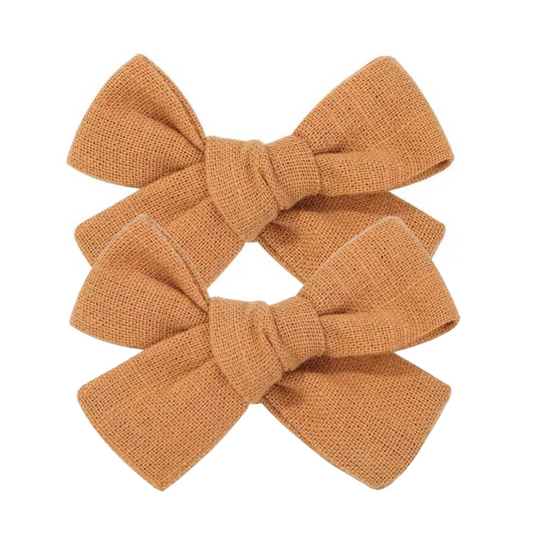 Mini Bow Clip Set | Tangerine