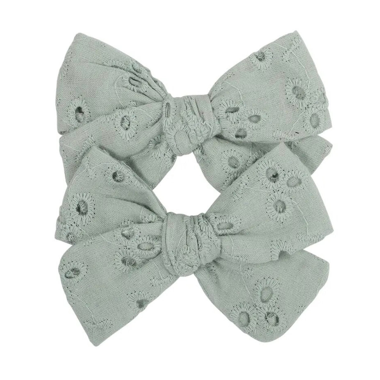 Textured Bow Clip Set | Eucalyptus