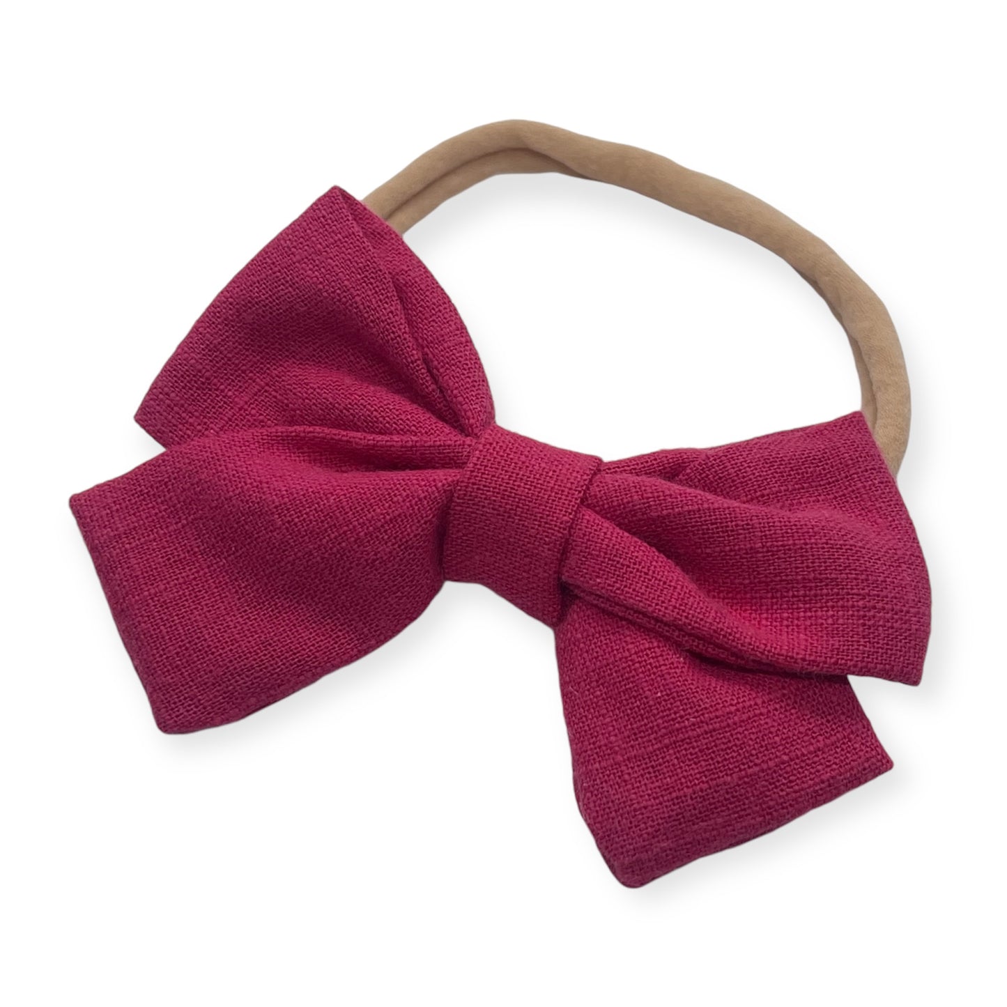 Linen Bow | Hot Pink