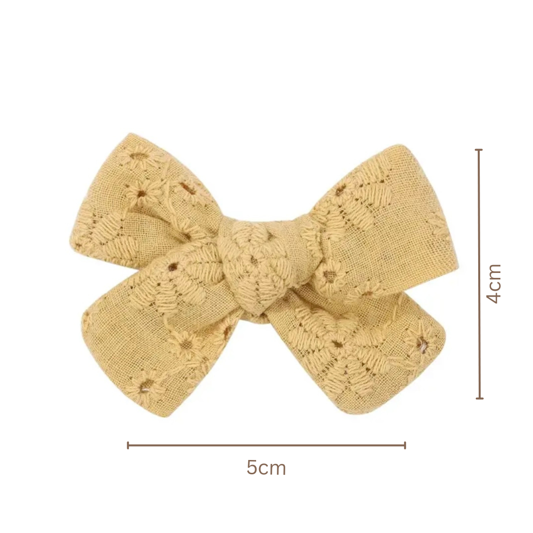 Mini Bow Clip Set | Mustard