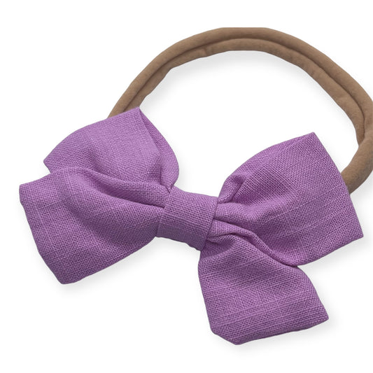 Linen Bow | Bright Purple