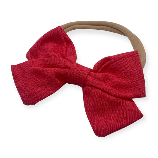 Linen Bow | Coral