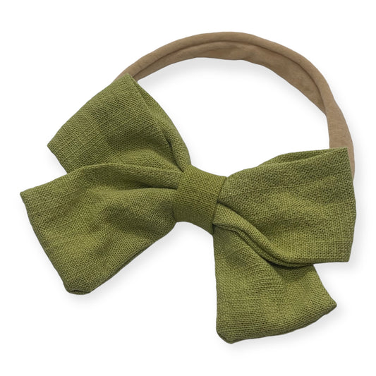 Linen Bow | Bright Green